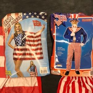 UNCLE SAM AND FLAG DRESS HALLOWEEN COSTUME ADULT USA